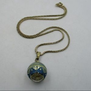 Vintage Dominique Enamel Orb Pendant Watch, Works